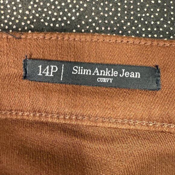 Talbots Womens Size 14P Brown Curvy Slim Ankle Mid Rise Capri Jean - Picture 4 of 10